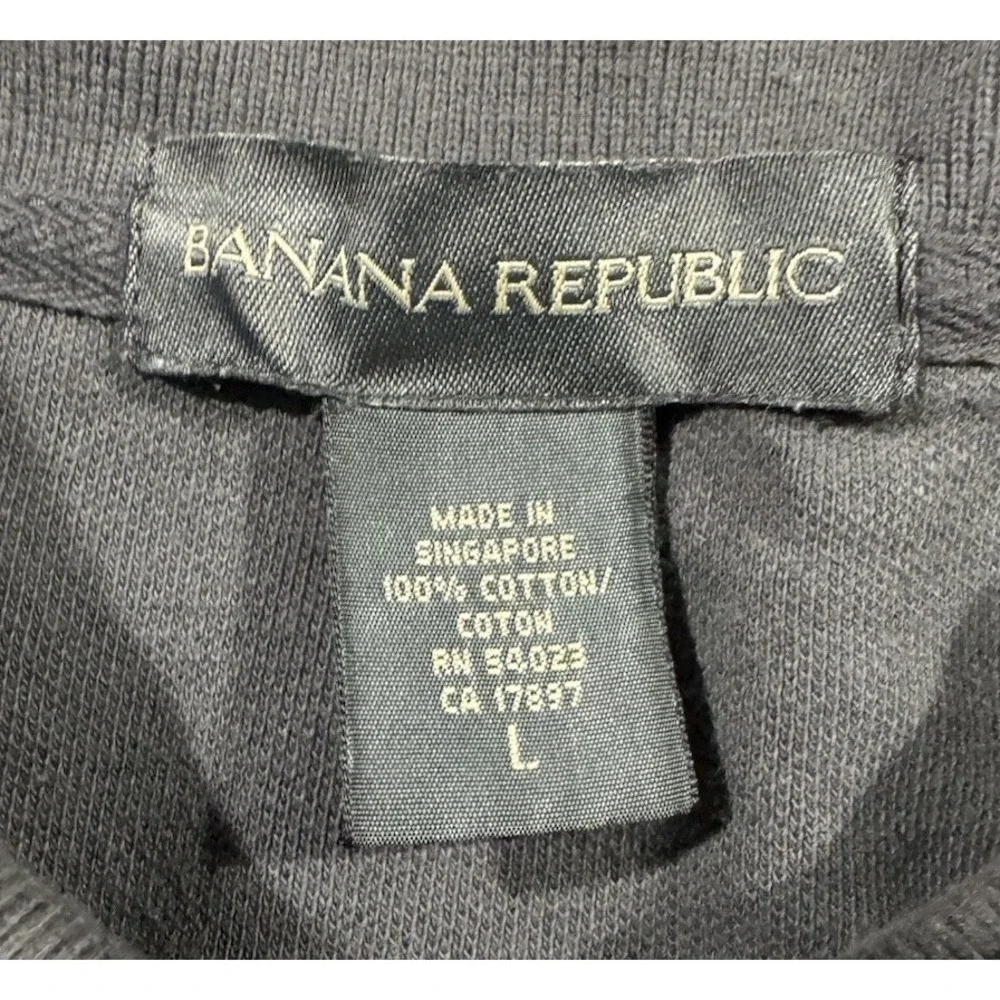 Banana Republic Polo Shirt Mens Large Gray Short Sleeve Cotton Preppy Casual